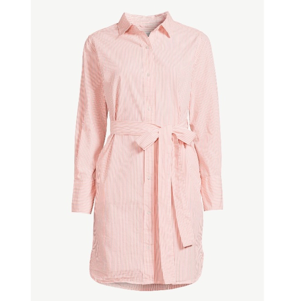 NWT Free Assembly Cotton Shirt Dress - Size XXL - Pink & White Stripe